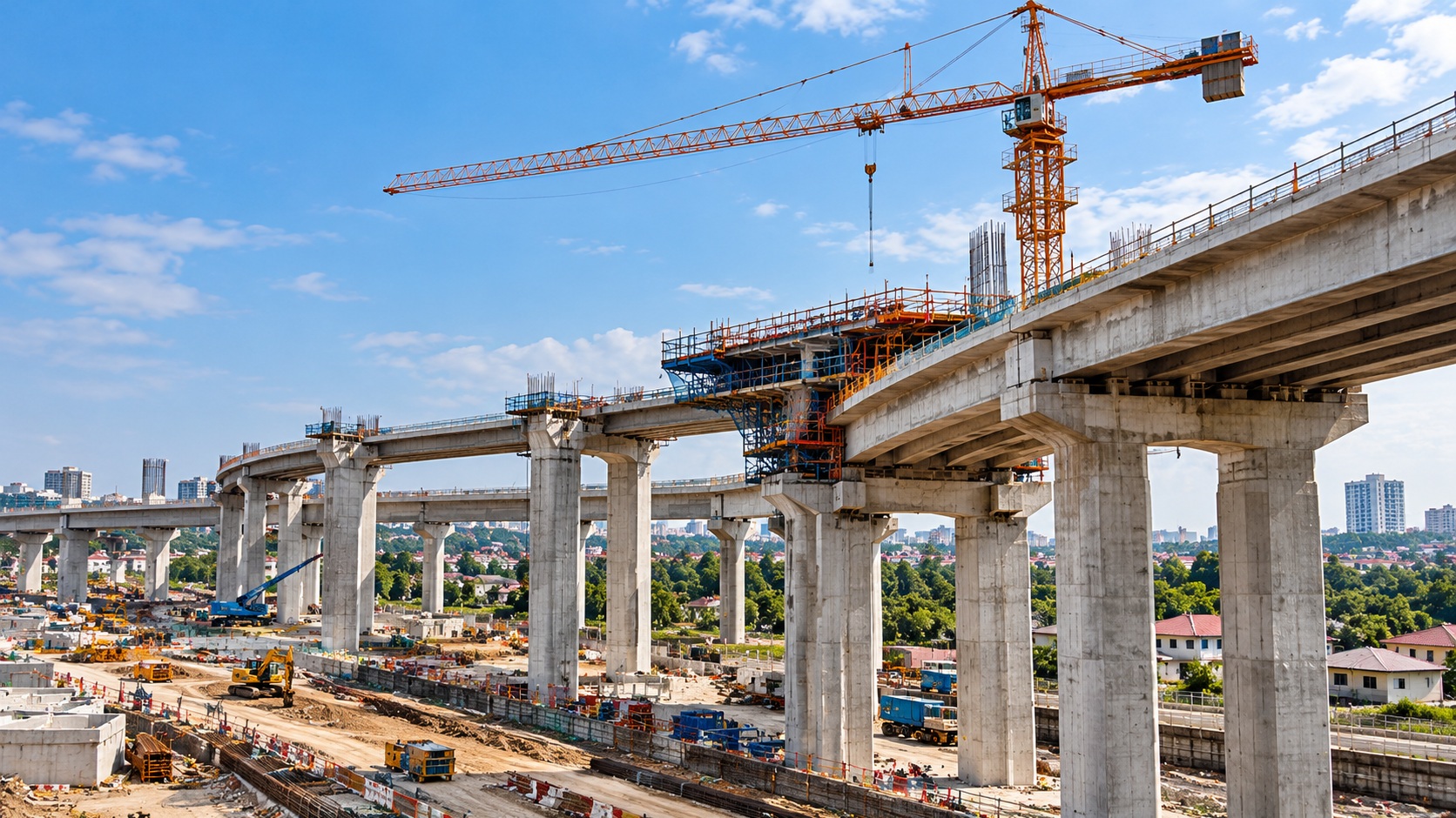 Elevated infrastructure construction